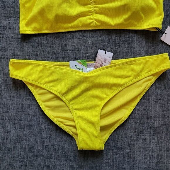 Sincerely Jules neon Yellow Pretty two piece ribbed bikini set in sz Xla… - Picture 8 of 16